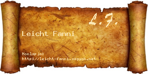 Leicht Fanni névjegykártya